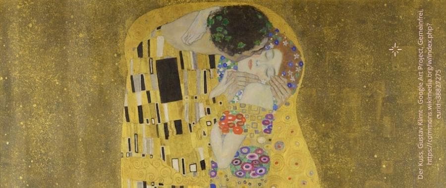 Gustav Klimt, Der Kuss (Ausschnitt)
